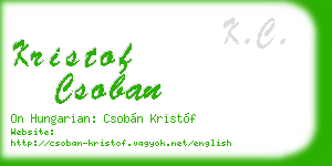 kristof csoban business card