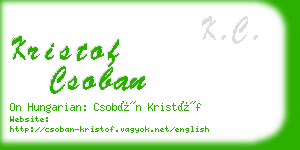 kristof csoban business card